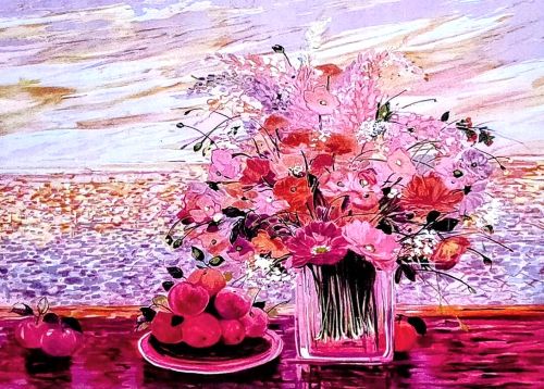 ミッシェル・アンリ　「夕暮れんのブーケ」の買取画像